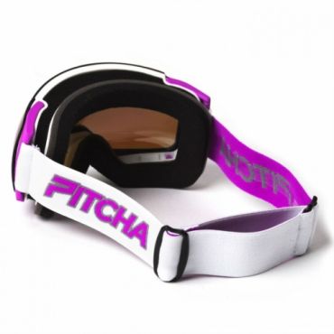 Brýle Pitcha magno white/pink/blue mirrored, modré měnitelné dvojité sklo a růžový fialový rámeček