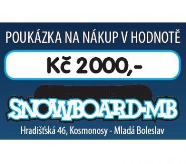 Dárkový poukaz na nákup v hodnotě Kč 2000,-