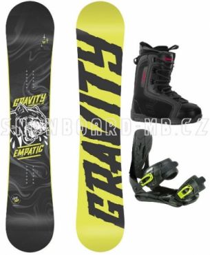 Snowboardový komplet Gravity Empatic yellow s botami Beany