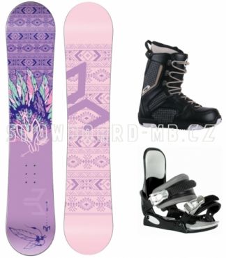 Dívčí a dámský snb komplet Beany Spirit, fialové snowboardy pro dívky