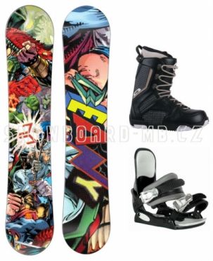 Klučičí dětský snowboardový set Beany Heropunch s vázáním a botami