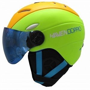 Přilba se sklápěcím štítem Haven Doppio fluo uni na lyže a snowboard