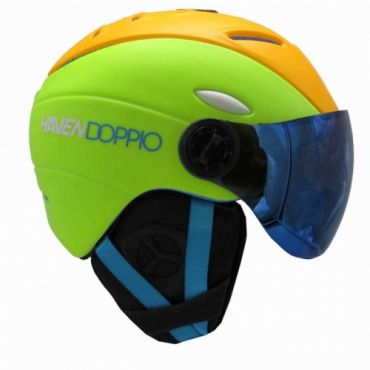 Přilba se sklápěcím štítem Haven Doppio fluo uni na lyže a snowboard