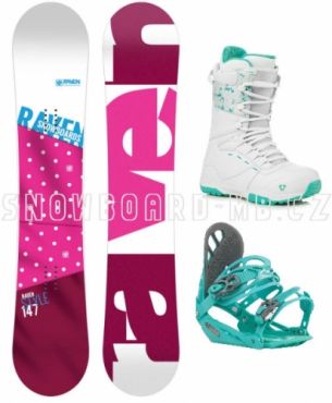 Dámský snowboardový komplet Raven růžový s botami Gravity