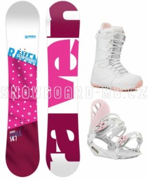 Dámský snowboard set Raven Style pink s botami Gravity white