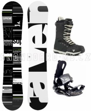 Snowboard komplet Raven Supreme black s vázáním SP Fastec