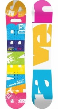 Dámský snowboard komplet Raven Infinity s rychlým vázáním SP a botami