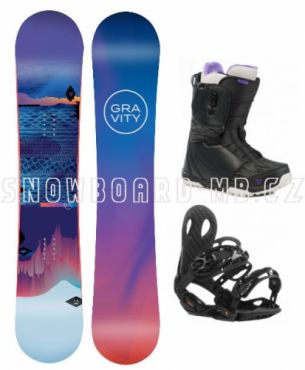 Dámský snowboard komplet Gravity Voayer s botami Atop nebo Fast lace