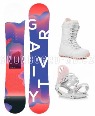 Dámský snowbard komplet Gravity Sirene 2019/20 white/pink
