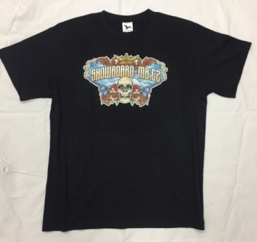 Bavlněné tričko s logem Snowboard-MB s lebkou a pistolema