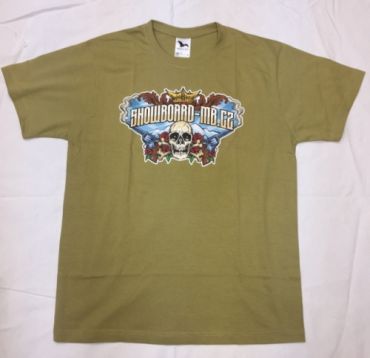 Bavlněné tričko s logem Snowboard-MB s lebkou a pistolema