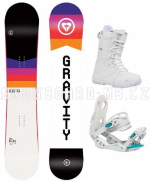 Dámský snowboard komplet Gravity Electra white 
