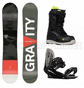Pánský snowboardový set Gravity Bandit black/red s botami