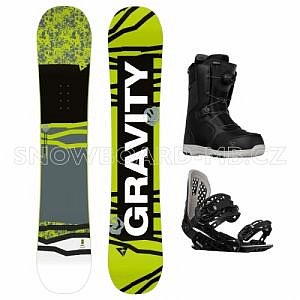 Pánský snowboard komplet Gravity Madball green s botami s atop kolečkem