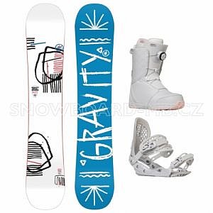 Dámský snowboard komplet Gravity Mist a bílé boty s kolečkem
