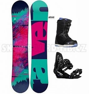 Dámské snowboardové sety Raven Satine s vázáním a boty s kolečkem
