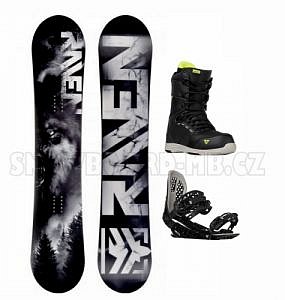 Snowboard set Raven Lupus a vázání a boty Gravity Void, motiv vlka