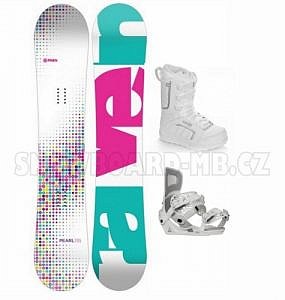 Dětský dívčí snowboardový komplet Raven Pearl white