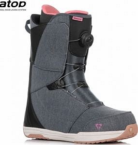 Dámské snowboard boty Gravity Aura Atop blue denim/gum šedo-růžové s kolečkem