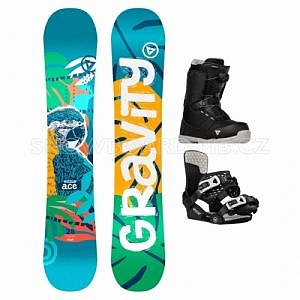 Snowboard komplet dětský Gravity Ace pro kluky i holky s botami s utahováním kolečkem 