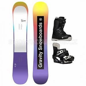 Dětský snowboardový set Gravity Thunder Jr, dívčí snowboard s botami s utahovacím kolečkem