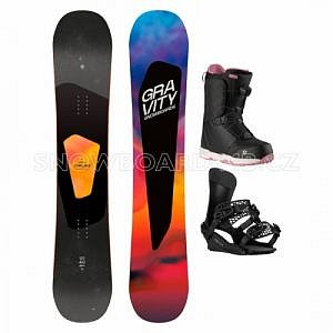 Dámský snowboard set Gravity Sublime s vázáním a botami s utahováním kolečkem