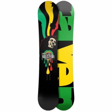 Freestyle snowboard Raven Rasta, twin snowboard banán, reverse camber